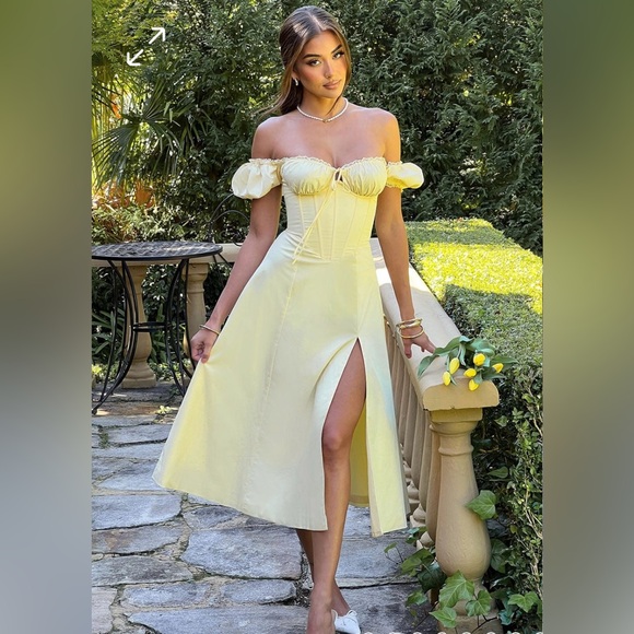 Babyboo Courtney Midi Dress/Lemon - Picture 1 of 4